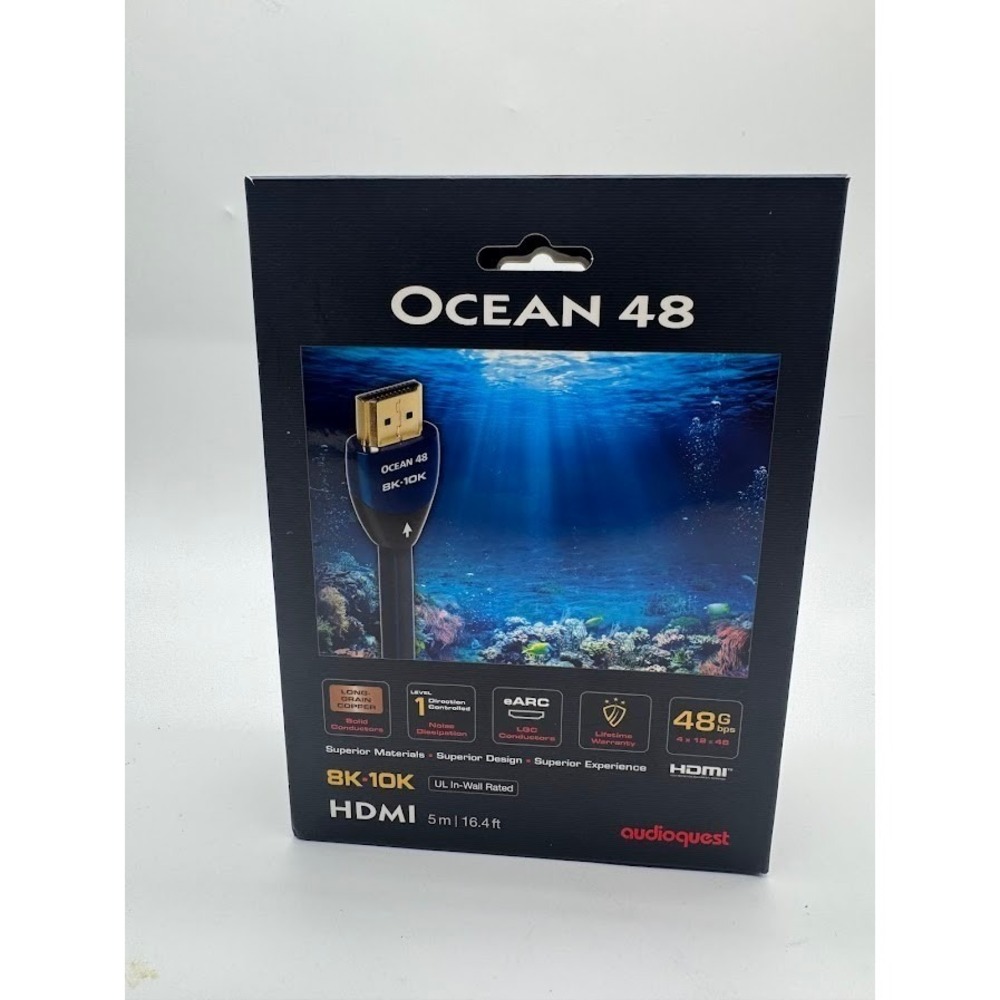 AudioQuest Ocean 48 8K-10K 48Gbps HDMI Cable 5m 16.4ft Solid LGC Copper eARC NEW